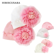 Newborn Baby Girls Flower Hat Infant Soft Cotton Beanie Hat Toddler Bebe Infantil Caps Photography Props Spring Autumn 2024 - buy cheap