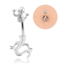 Fashion Belly Button Ring Body Piercing Jewelry Navel Stainless Steel Piercing Lizard Belly Piercing Earrings 2024 - buy cheap