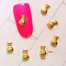 10Pcs/Lot 5*6mm  Gold US Dollar Purse  3D DIY Metal Alloy Nail Art Decorations Nail Stickers Jewelry Accessories 2024 - buy cheap