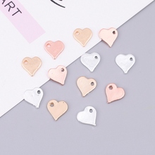 New Fashion Rose Gold Silver Heart Pendant Alloy Charms Handmade Women Earrings Bracelets Jewelry Making Accessories Wholesale 2024 - buy cheap