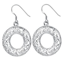 round arabesquitic high quality free shipping Silver Earrings for women fashion jewelry earrings /LITPKRQS RTNXFRSW 2024 - buy cheap