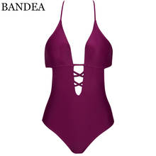 BANDEA 2019 sexy hollow out swimsuit women one piece swimwear solid bikini bathing suit female backless bodysuit monokini 2024 - buy cheap