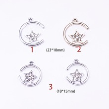 New 10Pcs Fashion Charm Gift Rhinestone Star Alloy Pendant Earring Necklace Jewelry Accessories DIY Electroplating Does Not Fade 2024 - buy cheap