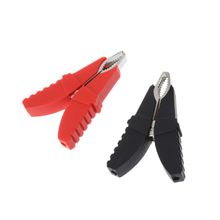 2 pcs Vermelho Borboleta Preta Tipo Braçadeiras Duplas Jacaré Clips de Teste Para Cabos de Teste De Potência Clipe de Bateria de Carro 2024 - compre barato