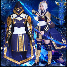 Jogo lol ashe cosplay traje azul vestido ashe cosplay vestido traje de halloween 2024 - compre barato