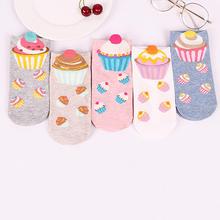 Lovely Cartoon Cupcake Women's Cotton Breathable Deodorant Short Ankle Socks new 2024 - buy cheap