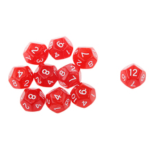 10 шт. 12-сторонние D12 игровые кубики для D & D RPG Вечерние игры Кубики красная математическая игрушка 2024 - купить недорого