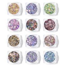 Full Beauty Laser Colorful Broken Nail Glitter Summer Charms Designs DIY Irregular Sequins Nail Dust Powder 2024 - buy cheap