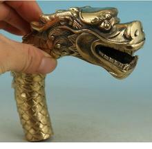 Bronze de cobre puro antigo qing ming bronze antigo legal asiático chinês antigo bronze artesanal fundição dragão bengala cabeça estátua 2024 - compre barato