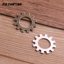  10PCS 25mm Two Color Metal Alloy Machinery Gear Pendant Jewelry Charm Jewelry Gear Findings 2024 - buy cheap