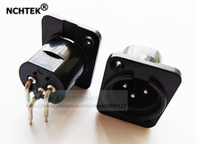 NCHTEK XLR 3Pin Male Jack Right Angled Panel Mount Adapter Connector Black Color/Free Shipping/10PCS 2024 - buy cheap