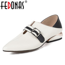 FEDONAS 2020 Classic Women Genuine Leather Pointed Toe Pumps Summer Shallow Shoes Woman Fashion Party Casual Office Ladies Shoes 2024 - buy cheap