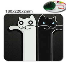 Mairuige gato branco preto bonito design personalizado retângulo personalizado branco bloqueio borda mousepad jogo do rato em 220mm * 180mm * 2mm 2024 - compre barato