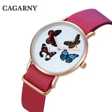 Luxury Wrist Watch Women Fashion Ladies Quartz Watches Female Top Brand Cagarny Rose Gold relogio feminino Charm Butterfly Dial 2024 - buy cheap