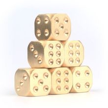 1 pcs Hot Sale Golden Pure Color Dices Brass Copper Polyhedral Metal Solid Heavy Dice Playing Game Tool 2024 - buy cheap
