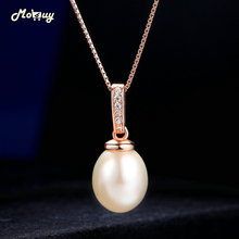 MoBuy Natural Freshwater Pearl Gemstone  Chain Necklace & Pendant For Women 925 Sterling Silver Rose Gold Plated Jewelry MBNI047 2024 - buy cheap