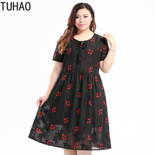 TUHAO-vestido de verano con bordado Floral para mujer, vestidos de talla grande 10XL, 9XL, 8XL, vestidos elegantes para fiesta y oficina, 6xl, 5xl 2024 - compra barato