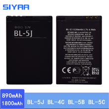 Siyaa produto original partes da bateria para nokia 6100 5070 n70 lumia 520 5230 x6 xpress music n900 c3 bl 5j 2024 - compre barato