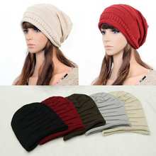 Women Winter Hat Caps Bonnet Winter Hats Male and Female Folded Hat Hip-hop Beanie Warm Baggy Wool Knitted 2024 - buy cheap