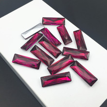 Princess Baguette-cristales de cristal de Color fucsia, piedras de fantasía, 5x15mm,7x21mm,8x24mm 2024 - compra barato