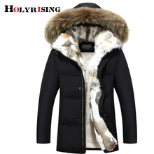 Holyrising Men and Women Thick Down Jacket 2018 Winter Warm Waterproof Big Raccoon Fur Collar Fit -30 degrees S-5XL size 18640-5 2024 - buy cheap