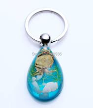 free shipping sea crab sea shell white stone blue key-chain Insect Keychain 2024 - buy cheap