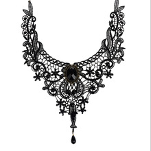 1Pcs Black Velishy Necklace For Women Handmade Jewerly Gothic Vintage Lace Necklace Collar Choker Necklace Bib Gem Chain 2024 - buy cheap