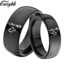 Мода 2018, я люблю ее и я люблю его, кольцо для женщин и мужчин черного цвета, обручальное кольцо для пар, обещание, ювелирные изделия 2024 - купить недорого