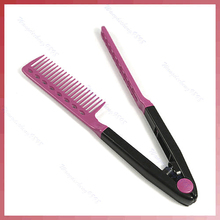 3 pçs/lote DIY Salon Folding Cabelo vestido Cabeleireiro Hair styling Straightener V Comb Ferramenta 2024 - compre barato