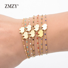 ZMZY Vintage elefante pulseras para mujeres regalos moda cadena Pulseira femenina Acero inoxidable joyería envoltura pulsera Color oro 2024 - compra barato