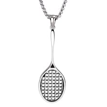 Men's Fitness Jewelry stainless steel Casting Fitness Badminton racket necklace Pendant With 24'' Rolo chain 2024 - buy cheap