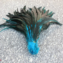 wholesale 50pcs/lot natural Lake blue Beautiful Rooster feathers 30 - 35cm 12 -14Inch 2024 - buy cheap