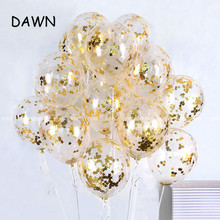10pcs Clear Balloons Gold Star Foil Confetti Transparent Balloons Happy Birthday Baby Shower Wedding Party Decorations 2024 - buy cheap