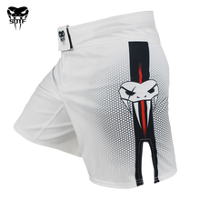 Soft bermuda de boxe com estampas geométricas, shorts de cobra venenosa, branca ou vermelha, tigre, muay thai, mma, roupa de boxe, luta, sanda 2024 - compre barato