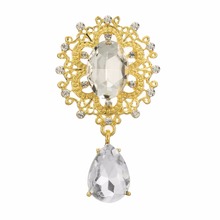 Botón de diamantes de imitación para manualidades DIY, accesorios para pendientes de perlas de cristal, invitación de boda, 10 unidades por lote (BTN-5723), 32x58mm, Envío Gratis 2024 - compra barato