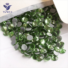 YANRUO-diamantes de imitación de cristal para manualidades, piedras superiores de peridoto plano Strass Hotfix, SS4-SS30, 2058HF 2024 - compra barato