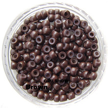 1bag copper micro ring 3.0mm nano ring silicone crimp beads for nano hair extension Brown,200pcs/lot 2024 - buy cheap
