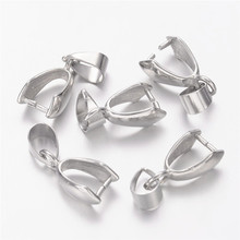 20pcs 20x5mm Platinum Tone Brass Pinch Bails Pendant Connectors for Jewelry Making DIY Bracelet Necklace Hole: 6x4mm Pin: 0.7mm 2024 - buy cheap