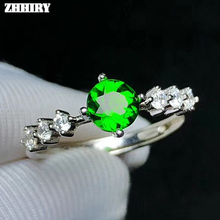 ZHHIRY подлинное естественный диопсид кольцо для женщин 925 пробы серебряные драгоценные камни кольца ювелирные изделия 2024 - купить недорого
