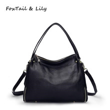 FoxTail & Lily-bolsos de mano de piel auténtica para mujer, bolsos de diseñador de lujo, bolsas de cuero genuino, tendencia Popular 2024 - compra barato