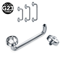 Piercing microdermal de titânio g23, joia de corpo para piercing dérmico de titânio, 14g com fio interno de gema, barra de superfície, piercing dérmico de titânio, 1 peça 2024 - compre barato