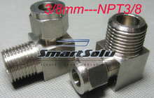 free shipping  2pc/lots for 3/8mm-NPT3/8  stainless steel elbow compression fittings stainless steel elbow connectors 2024 - buy cheap