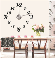 Free shipping luxury 3D DIY large wall clock,big size creative numbers mirror wall stickers clock modern design free shipping 2024 - buy cheap