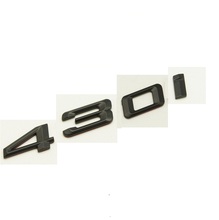 Adesivo de decalque, letras números abs pretas foscas, emblema de porta-malas do carro, adesivo de letra para bmw 4 series 430i 2024 - compre barato