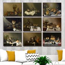 Casa Decoração Wall Art Pictures Fro Sala Poster Cópia Da Lona Pinturas Netherlandish Pieter Claesz Taça 2024 - compre barato