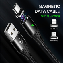 Магнитный кабель MCDODO 3A для быстрой зарядки iPhone XS X Samsung зарядное устройство Quick Charge 3,0 Micro USB Type C Магнитный телефонный шнур для передачи данных 2024 - купить недорого