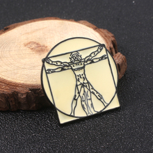 Эмалированный брелок сg Leonardo da Vinci Uomo Vitruvian, мужские эмалированные брошки в виде бейджета и пальто 2024 - купить недорого