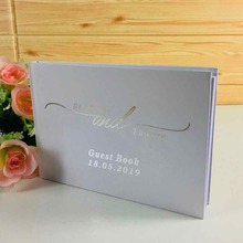 Livro de assinaturas personalizado com folha de ouro para casamento, livro de assinaturas em folha de prata 2024 - compre barato