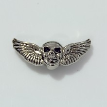(KB705) Wholeslae! 50pc  Skull Wings Cycle Concho 2"(5.1 cm) x 1"(2.5 cm) Silver 2024 - buy cheap