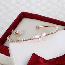 Hesiod gold color bowknot charm cuff bangles bracelets vintage wedding bridal jewelry accessories wholesale 2024 - buy cheap